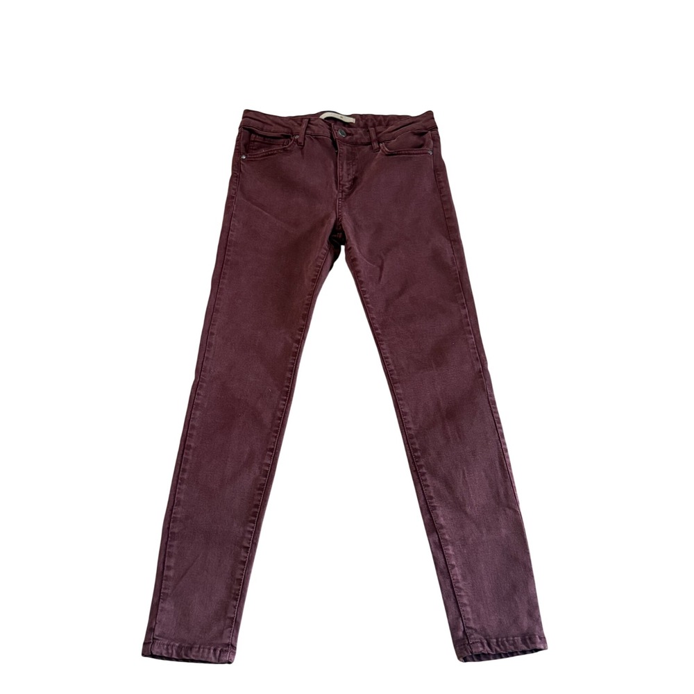 Joe's Jeans Women Burgundy Skinny Pants Mid Rise Stretch Size 27 Maroon
